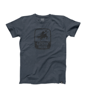 Catchin Deers giddy up tee shirt blue grey